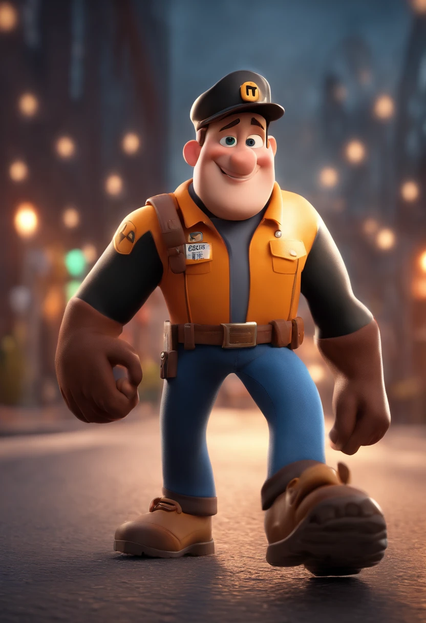 Cartoon character of a man with black cap and a black t-shirt, Taxi arm vehicle background, animation character, Caractere estilizado, animation style rendering, 3D estilizado, Arnold Maya render, 3 d render stylized, toon render keyshot, Personagem 3D, Personagem 3D, 3d rendering stylized, 3 d character render, personagem de desenho animado, Personagem de close up, Pose de personagem, (Estilo Pixar) (master part:1.2) (Bokeh) (best quality) (pele detalhada) (textura detalhada) (8k) (argila) (Cinematic lighting) (foco nítido