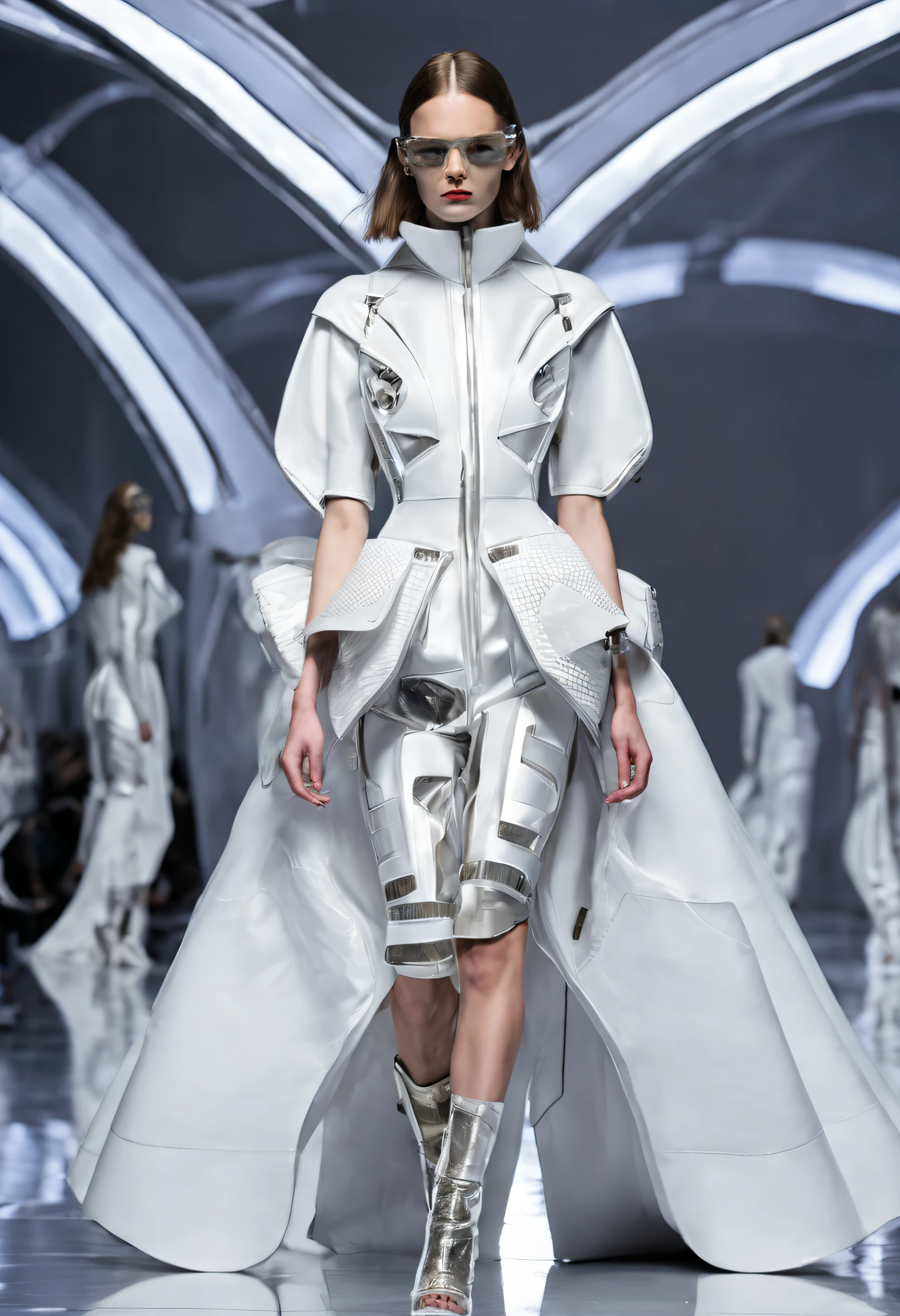 futuristic fashion show，High-tech catwalks，Vintage British collection