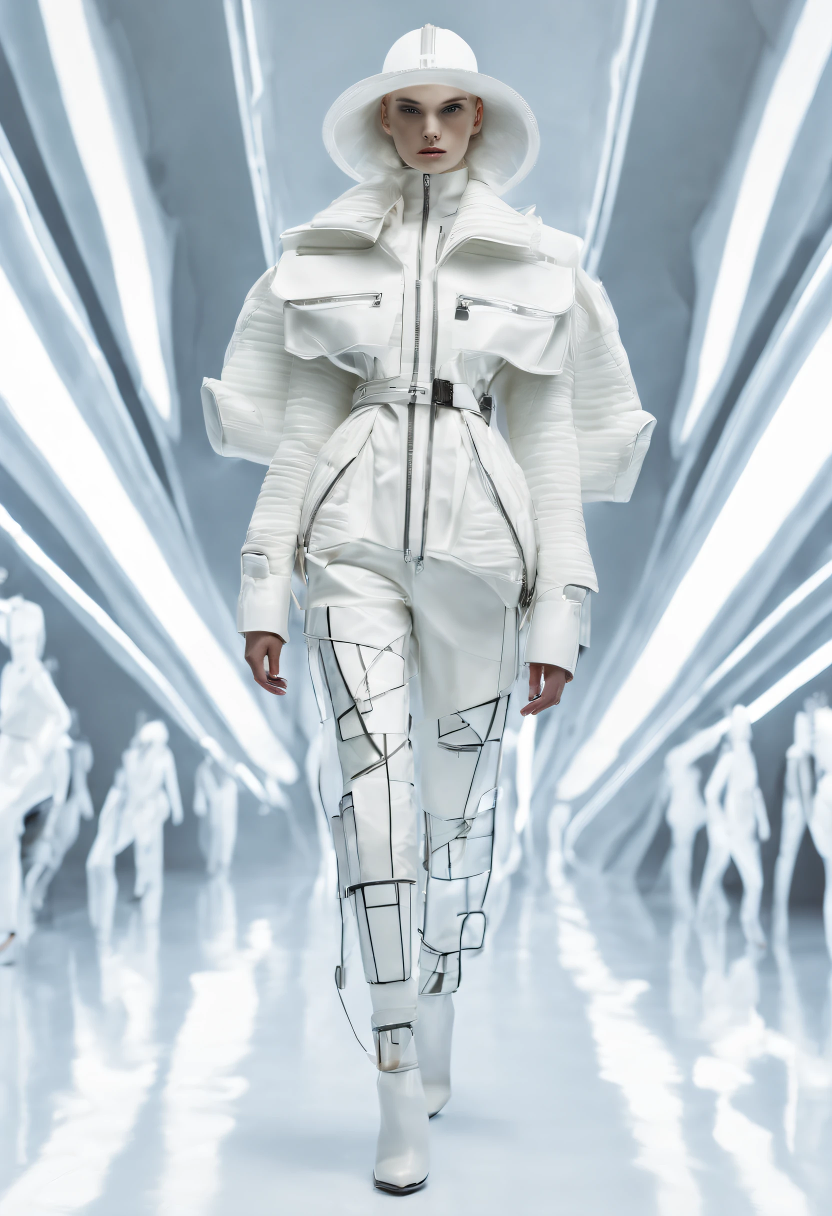 futuristic fashion show，High-tech catwalks，Vintage British collection