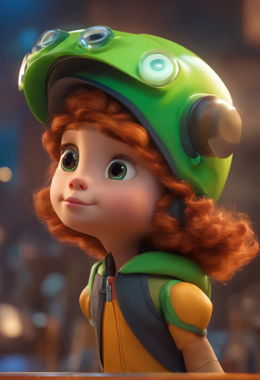 Um arquiteto de sonhos futurista, mas realista, inspired by Pixar animation, de perto. The character takes center stage with captivating facial expressions, oferecendo um toque de irrealidade.