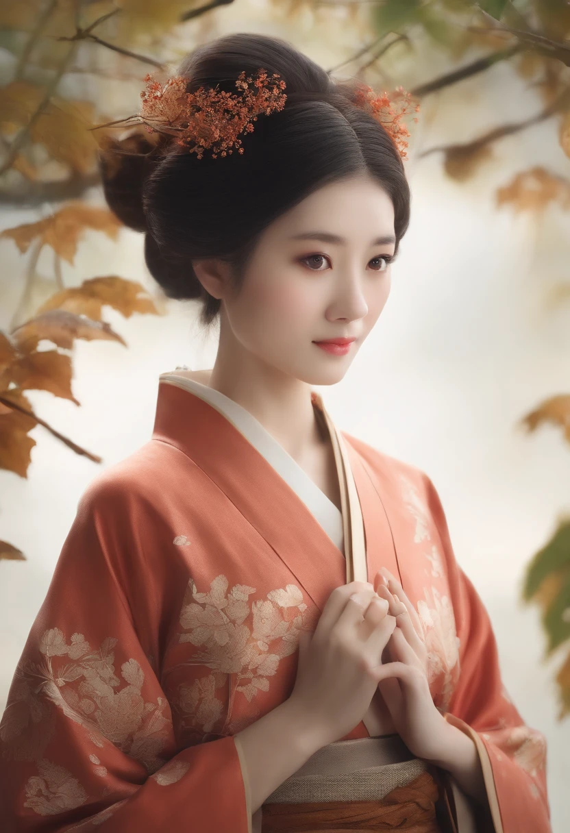 realistic。homely A Japanese Lady。 alone
Small eyes aquiline nose Mushrooms on the head。White background