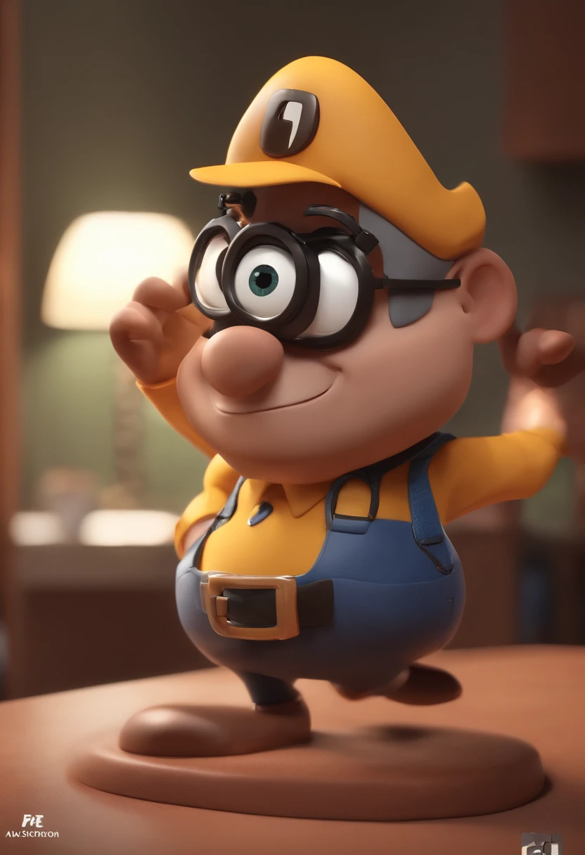 Personagem de desenho animado de um homem pele clara, with black cap, camiseta preta, fundo da imagem: A white-colored cab, animation character, Caractere estilizado, animation style rendering, 3D estilizado, Arnold Maya render, 3 d render stylized, toon render keyshot, Personagem 3D, Personagem 3D, 3d rendering stylized, 3 d character render, personagem de desenho animado, Personagem de close up, Pose de personagem, (Estilo Pixar) (master part:1.2) (Bokeh) (best quality) (pele detalhada) (textura detalhada) (8k) (argila) (Cinematic lighting) (foco nítido