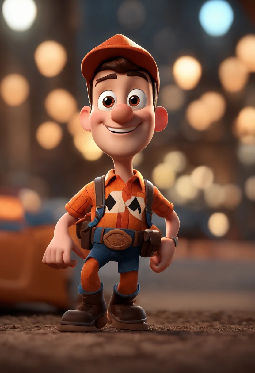 Personagem de desenho animado de um homem pele clara, with black cap, camiseta preta, fundo da imagem: A white-colored cab, animation character, Caractere estilizado, animation style rendering, 3D estilizado, Arnold Maya render, 3 d render stylized, toon render keyshot, Personagem 3D, Personagem 3D, 3d rendering stylized, 3 d character render, personagem de desenho animado, Personagem de close up, Pose de personagem,  (Estilo Pixar) (master part:1.2) (Bokeh) (best quality) (pele detalhada) (textura detalhada) (8k) (argila) (Cinematic lighting) (foco nítido