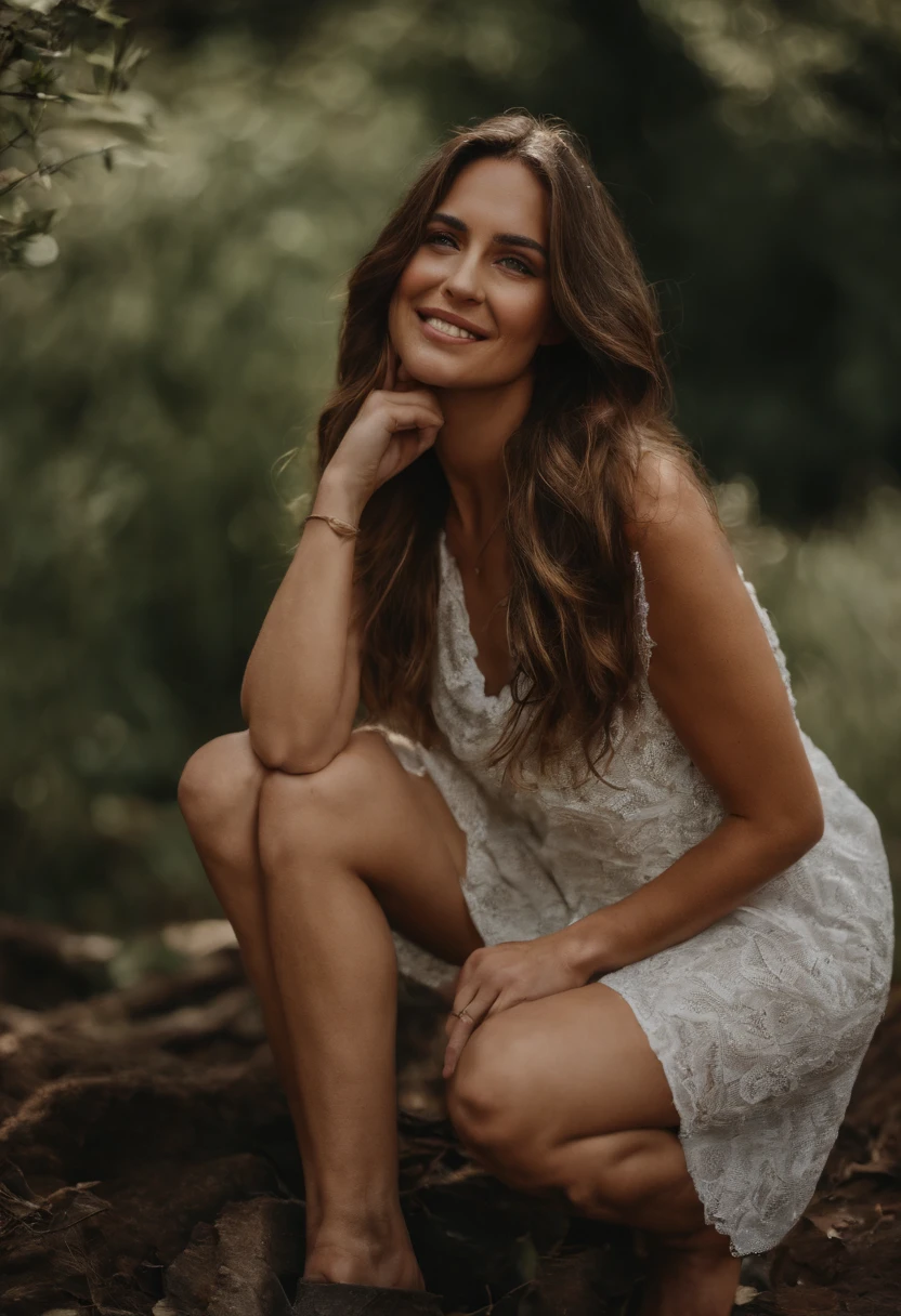 create a picture of the sexy girl who has a lustful face and big boobs This picture includes her full body of her. Behind her