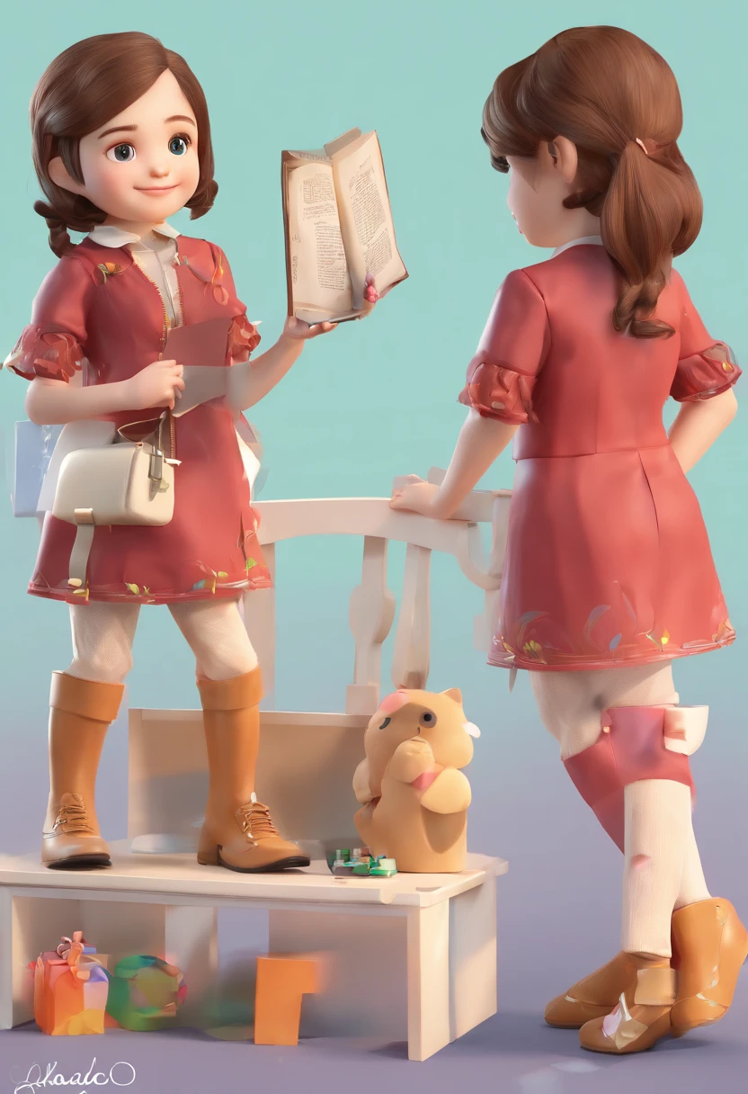best quality, master part, fotorrealista, extremamente detalhado CG unidade 8k papel de parede, Chibi,1girl, cabelo crespo castanho,sozinho,olhos castanhos ,Blue dress holding a bible,age 50,cheio_corpo, sorrir, Olhando_em_visualizador, ao ar livre,