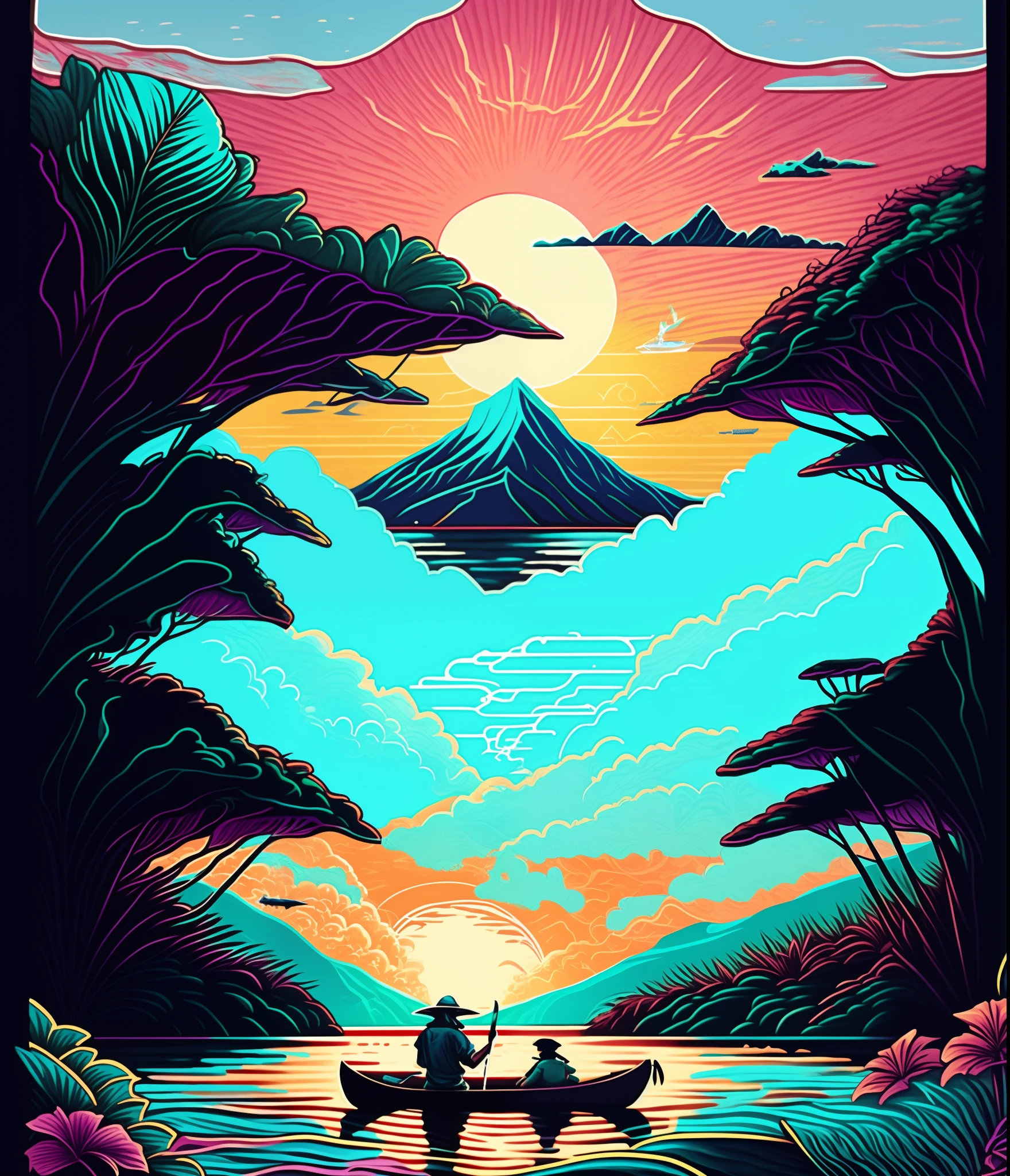 Advertising Design for Hawaiian Canoeing Lessons Sale
