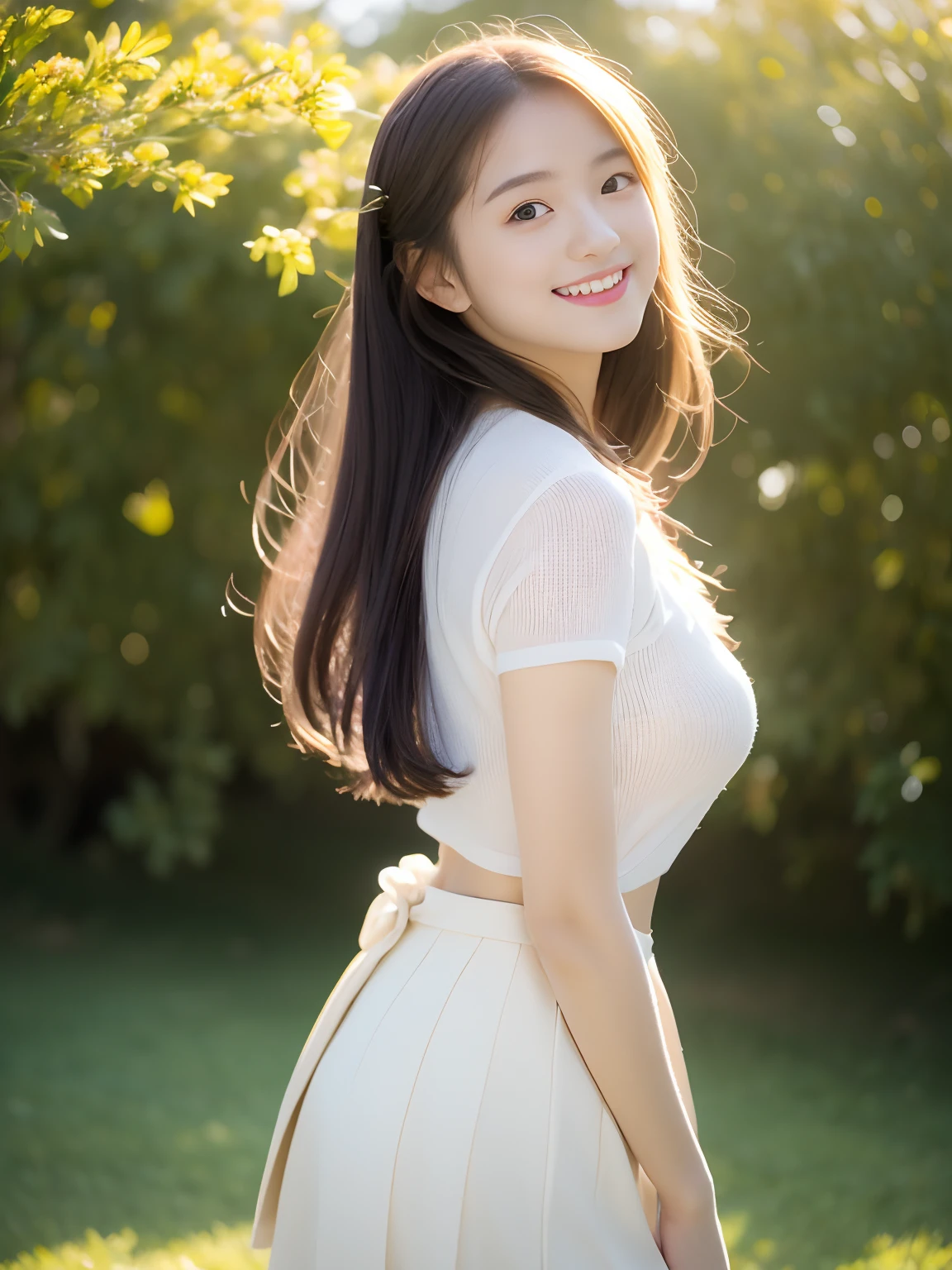 best qualtiy,tmasterpiece,超高分辨率,(真实感:1.4),RAW photogr,1girll,long whitr hair,Face Highlighting,Pure,Girly,Flushing,18yr old,18-year-old smiling female classmate,Pure,Innocent,(best qualtiy,8K,tmasterpiece:1.3),Goose egg face,being thin,largeeyes,long eyelasher,Exquisite(live-action realistic style),Star-like eyes,Ultimate face,Photorealistic light and shadow,Clear facial features,Milky white skin,Fair skin, highdetailskin, Realistic skin details, Visible Pore,(Super detail),(perfect bodies:1.1),long whitr hair,(dynamicposes),((Dynamic background((volumettic light:1.3)),huge tit(1:1.3),standing in grassy field,Short white floral skirt,school ground,Old building,Tall plane tree,Free,Dashing