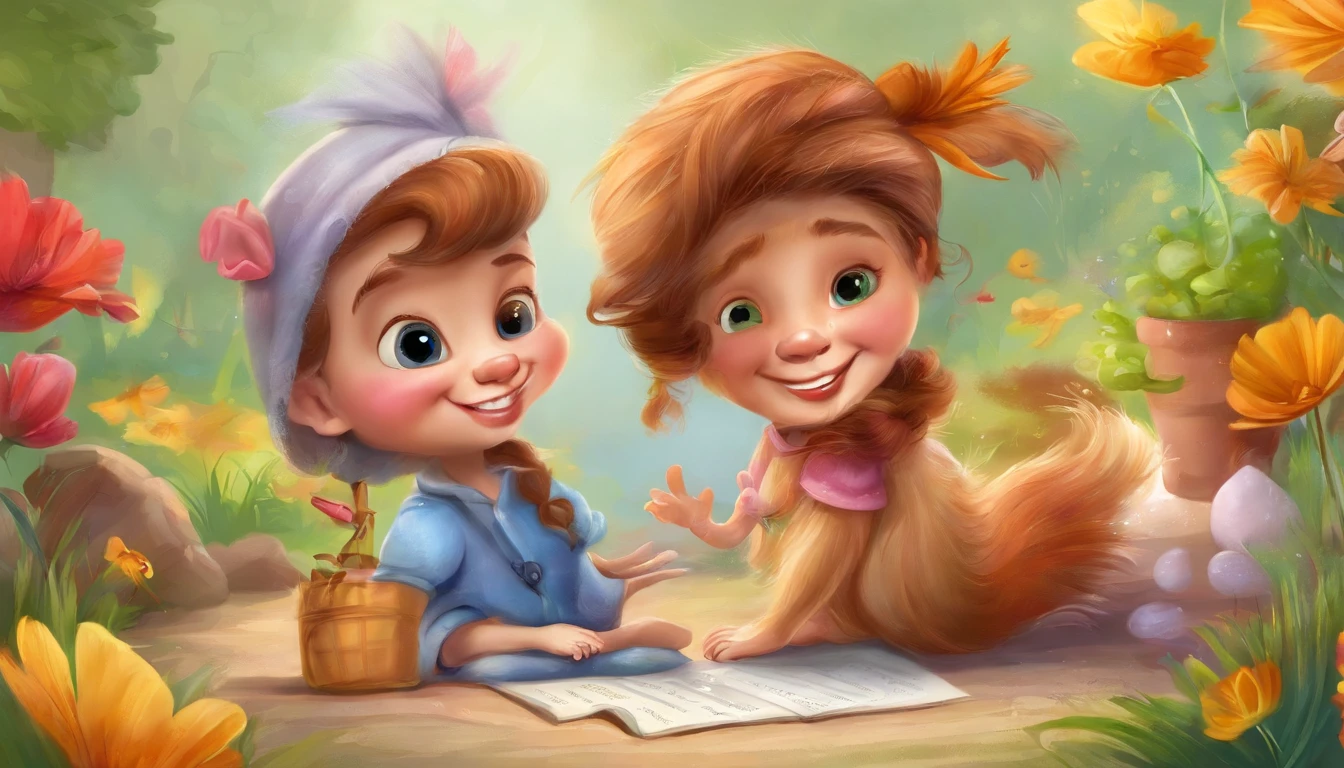 and little girute characters, characters sheet, children book,fresh flowers,Colorful colorful,Transparent colorful wings, Magic wand,closeup cleavage,Light attenuation,Glow effects,depth of fields,high light,Real light,Ray traching,oc rendered,Hyper-realistic,best qualtiy,8K,Works of masters,super-fine,Detailed pubic hair,Correct anatomy,sharp focus on eyes,Bokeh,Facial features are carefully depicted