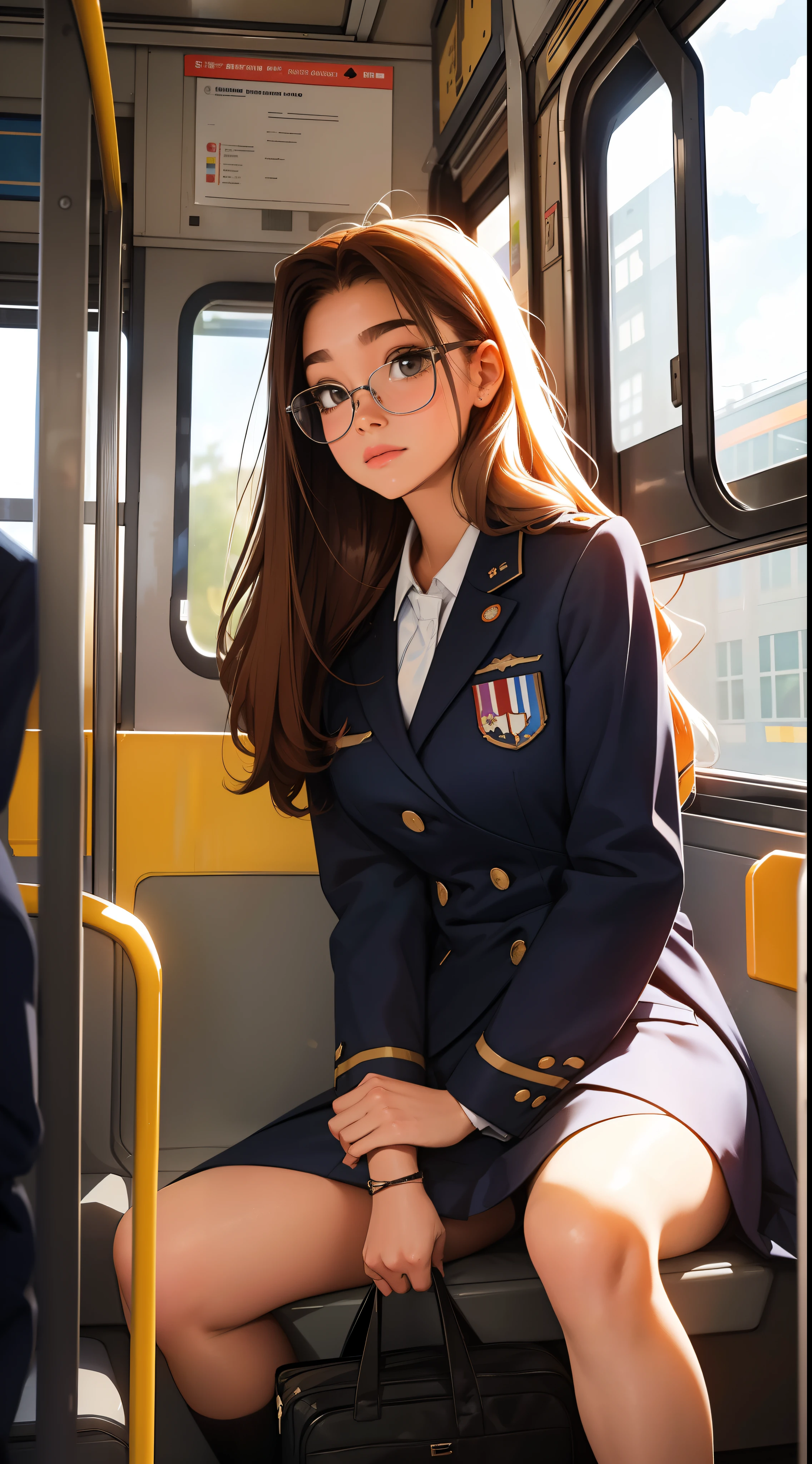 Podium student masturbating in uniform