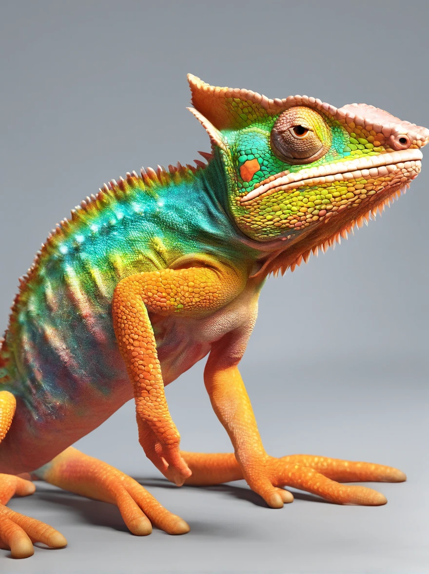 Colorful hyper-realistic chameleon