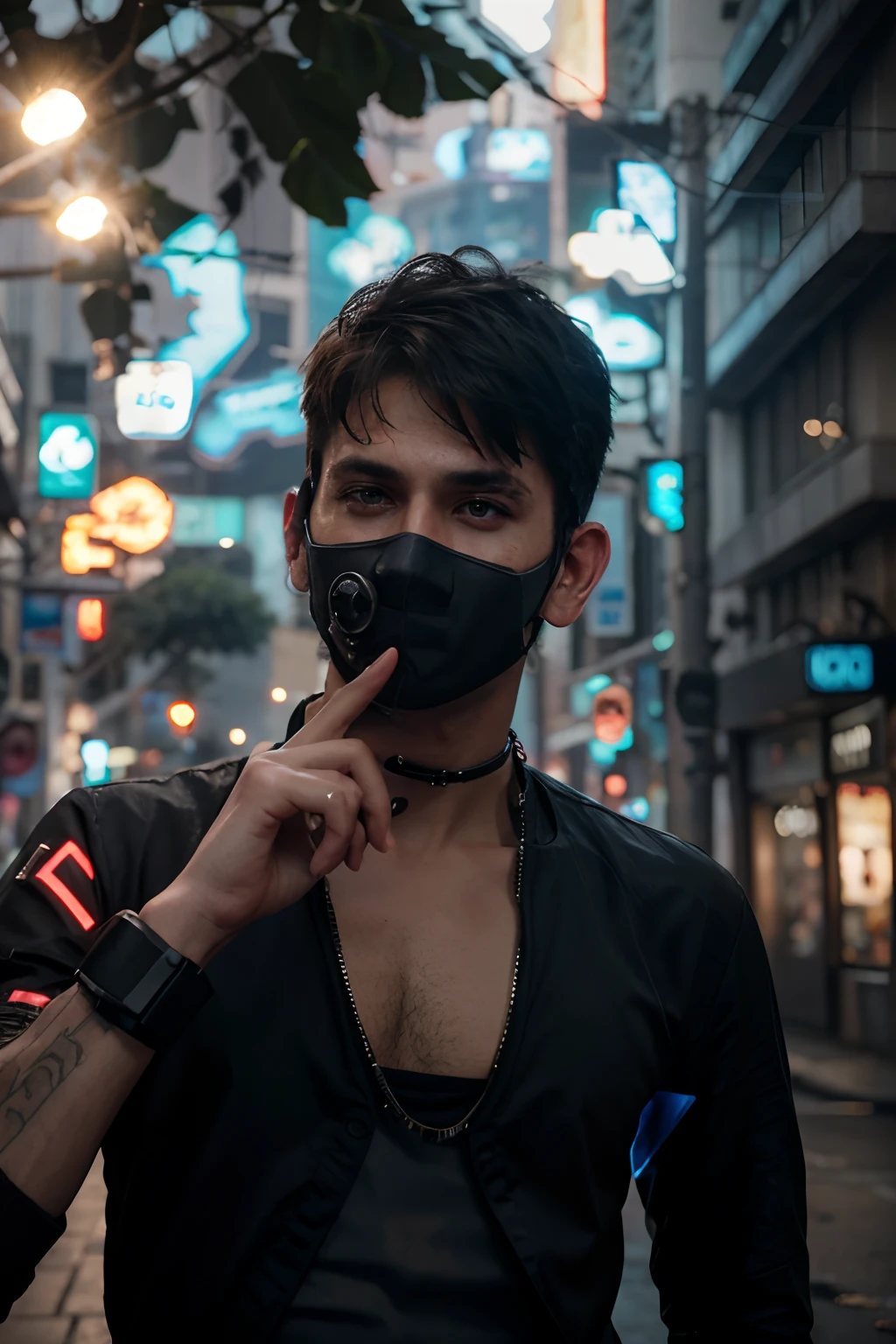 Change background cyberpunk handsome boy, realistic face, 8k ultra realistic