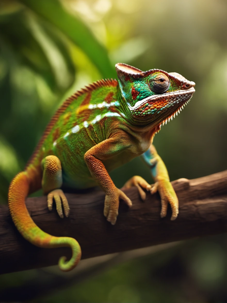 colorful hyper-realistic chameleon