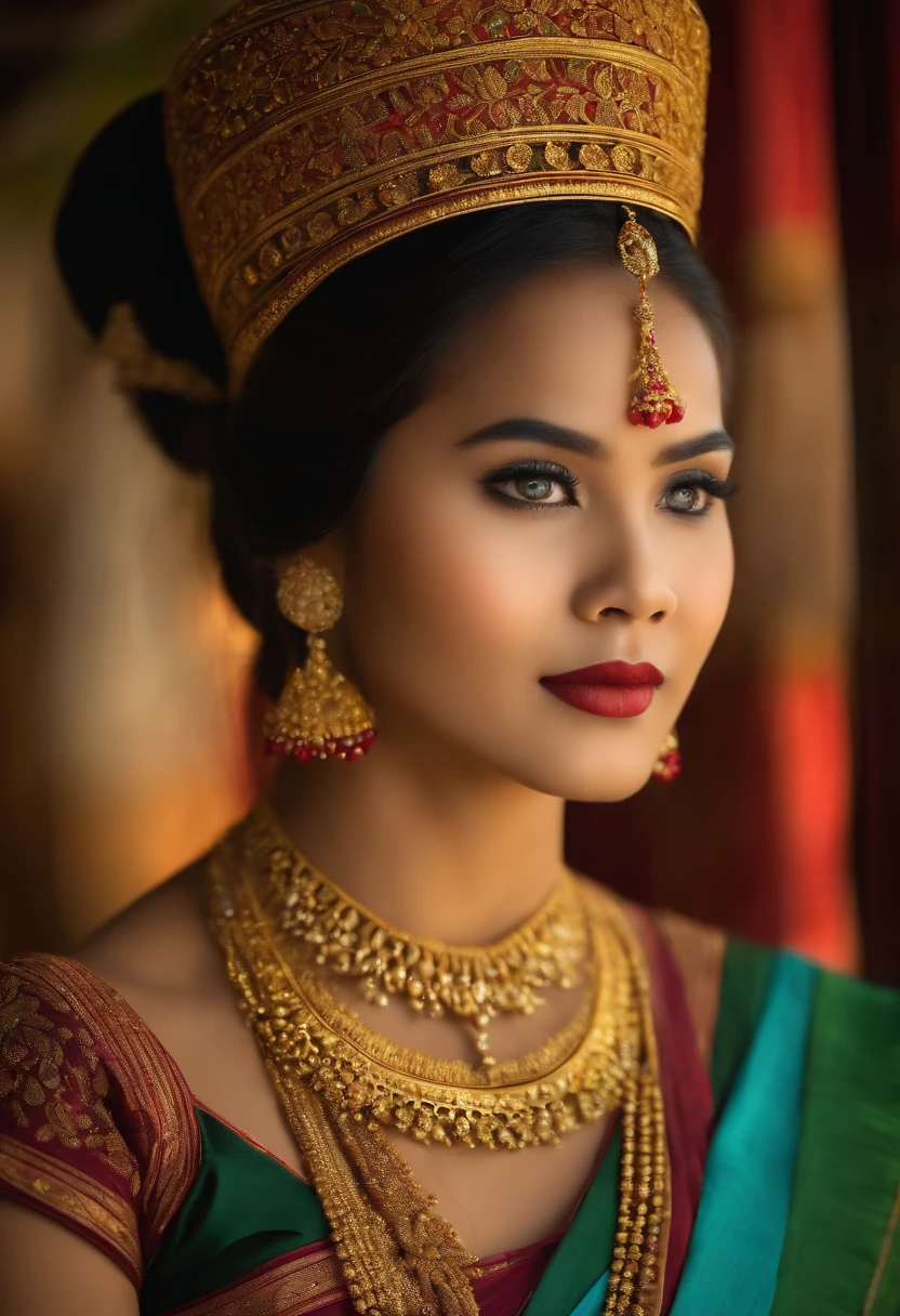 girl in Burmese traditional attire