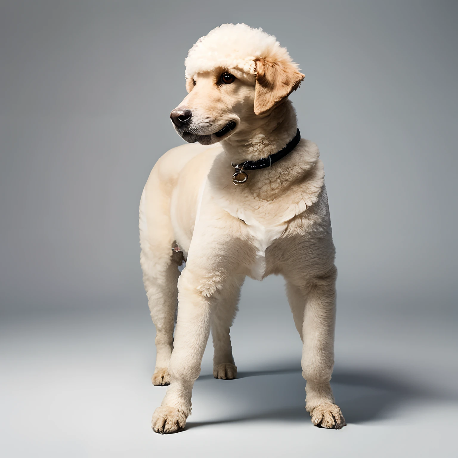 A white Standard Poodle logo with a simple design. (best quality, realistic:1.37),ultra-detailed,white,logo design,Standard Poodle,breed,standing,facing forward,detailed fur,sleek and elegant appearance,refined and sophisticated,flowing lines,graceful pose,confident expression,clear and defined silhouette,subtle highlights and shadows,white color scheme,subtle,long leg hair,classic and timeless design.