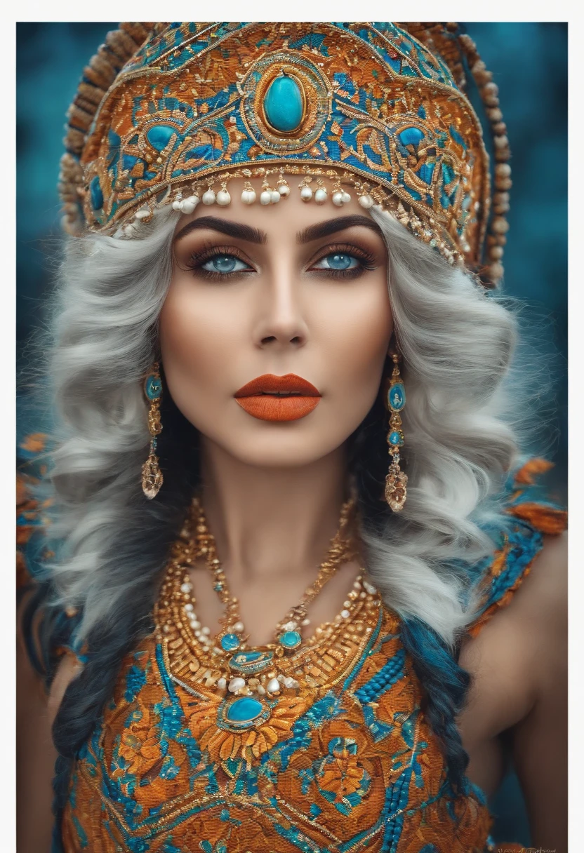 Mulher pelada, olhos azuis