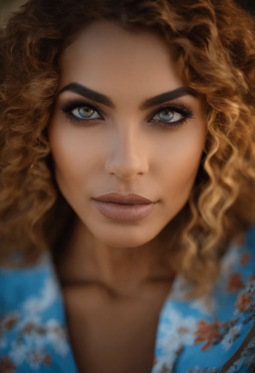 Mulher pelada, olhos azuis