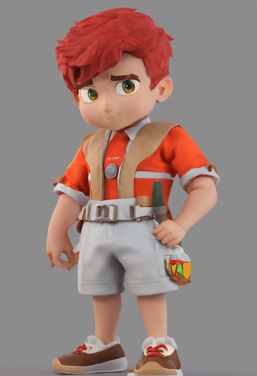 best quality, master part, fotorrealista, extremamente detalhado CG unidade 8k papel de parede, Chibi,1Young man, barba,sozinho, cheio_corpo, sorrir, Olhando_em_visualizador, ao ar livre, mochila, calcinha vermelha saindo. Movie title is NOC
