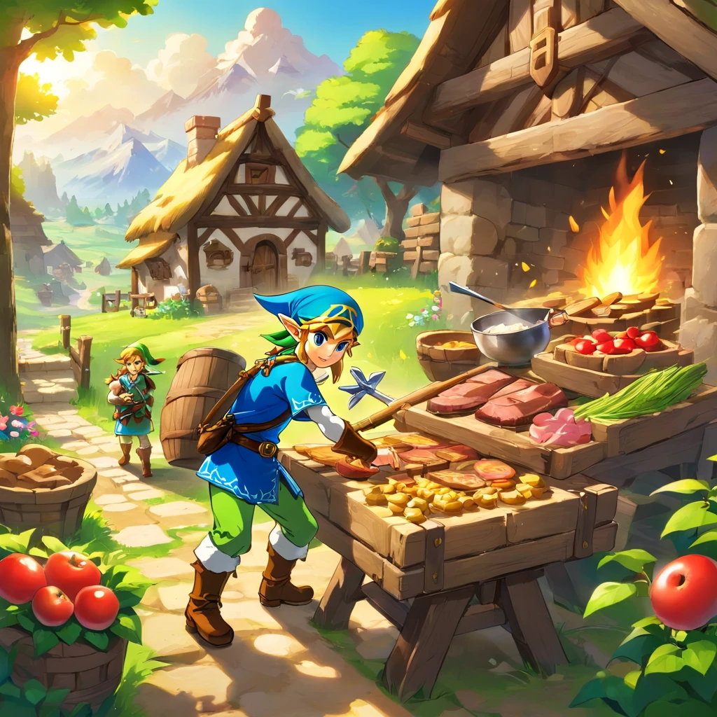 People in the village are preparing food,Hectic and busy