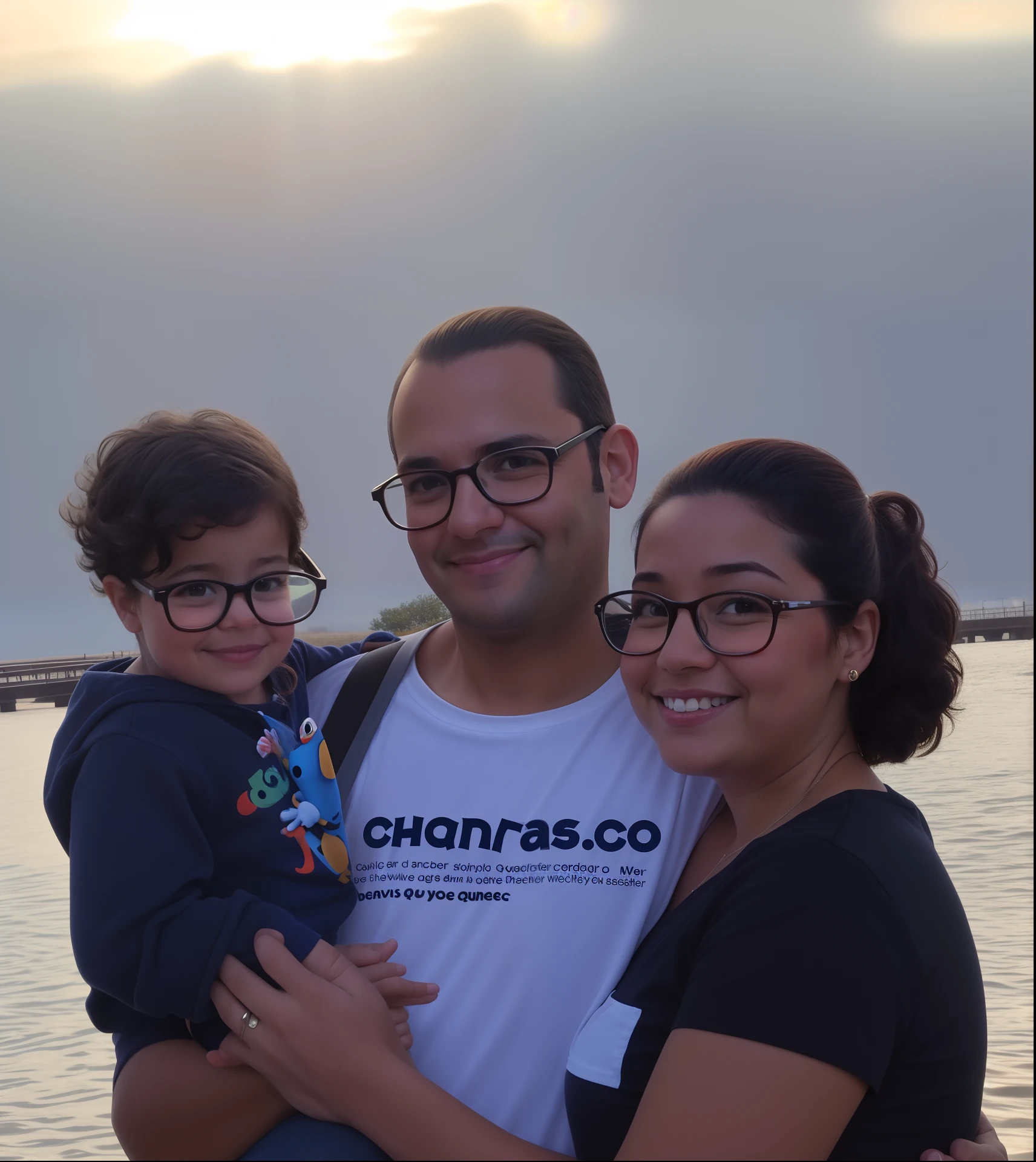 Familia feliz 3d pixar disney studio, Woman with glasses, Man in glasses, 1--old lhor qualidade, alta qualidade, 3d pixar, disney pixar,