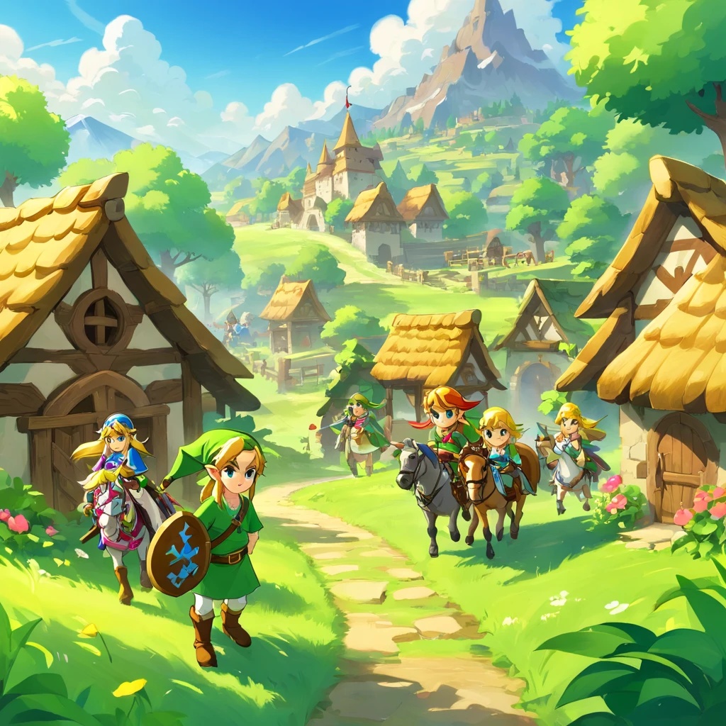 The people of the village are working