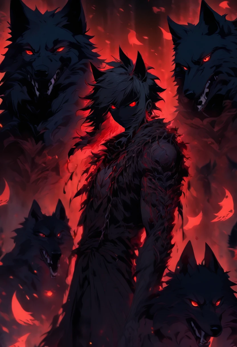 Halloween:1.3,Carrying a black wolf,Under the red moonlight,Big Red Moon,White hair:1.3,(masterpiece、top-quality、top-quality、Beautifully Aesthetic:1.2)、(((Dark Halloween Mon Beauty)))、Cool pose、ighly detailed、colourfull、highestdetailed, Anatomically correct, nffsw, high details, Textured skin, 8K,perfect hand,perfect arms,Bloody tears