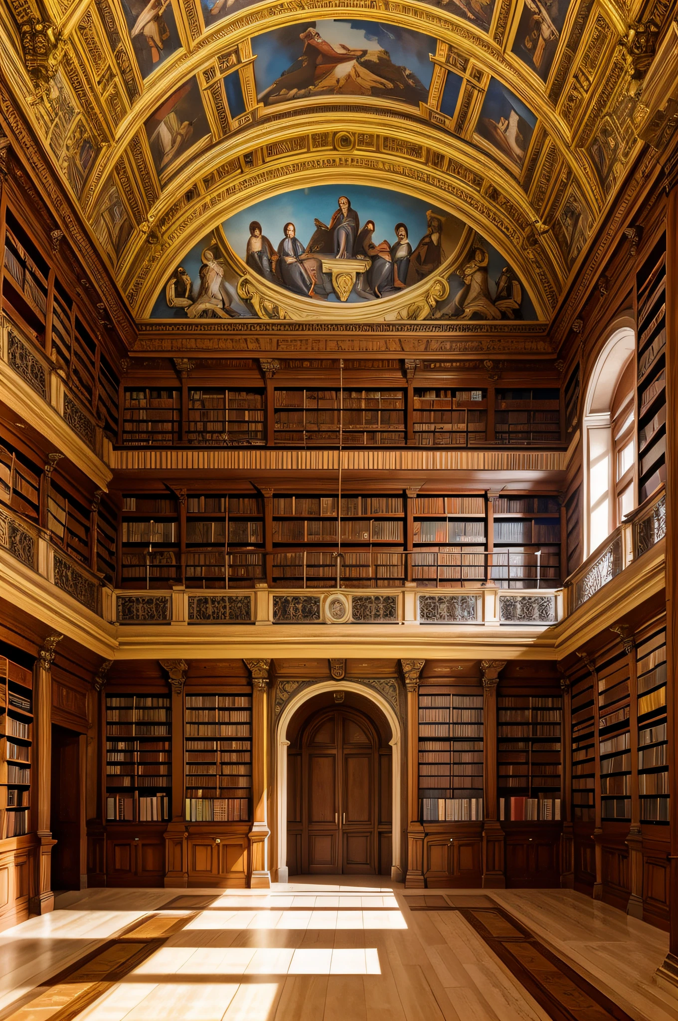 Classical library, 8k fotografia profissional, cores vibrantes, obra-prima, rosto detalhado, classic, dedos detalhados, bille, arte barroca, pinturas no teto, glass-edged vault