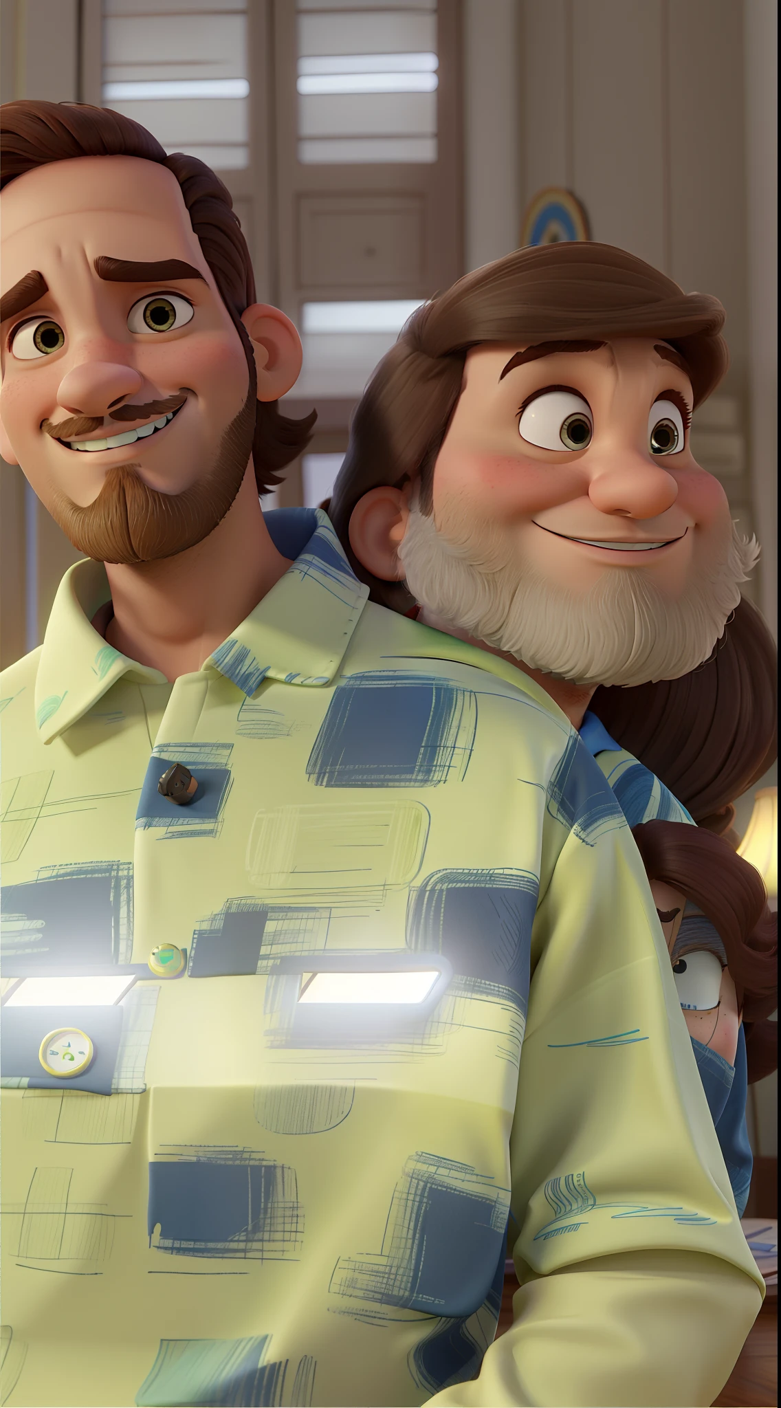 Casal estilo disney pixar melhor qualidade alta qualidade. Homem moreno cabelo comprido crespo barba e mulher loira olhos azuis cabelos longos lisos