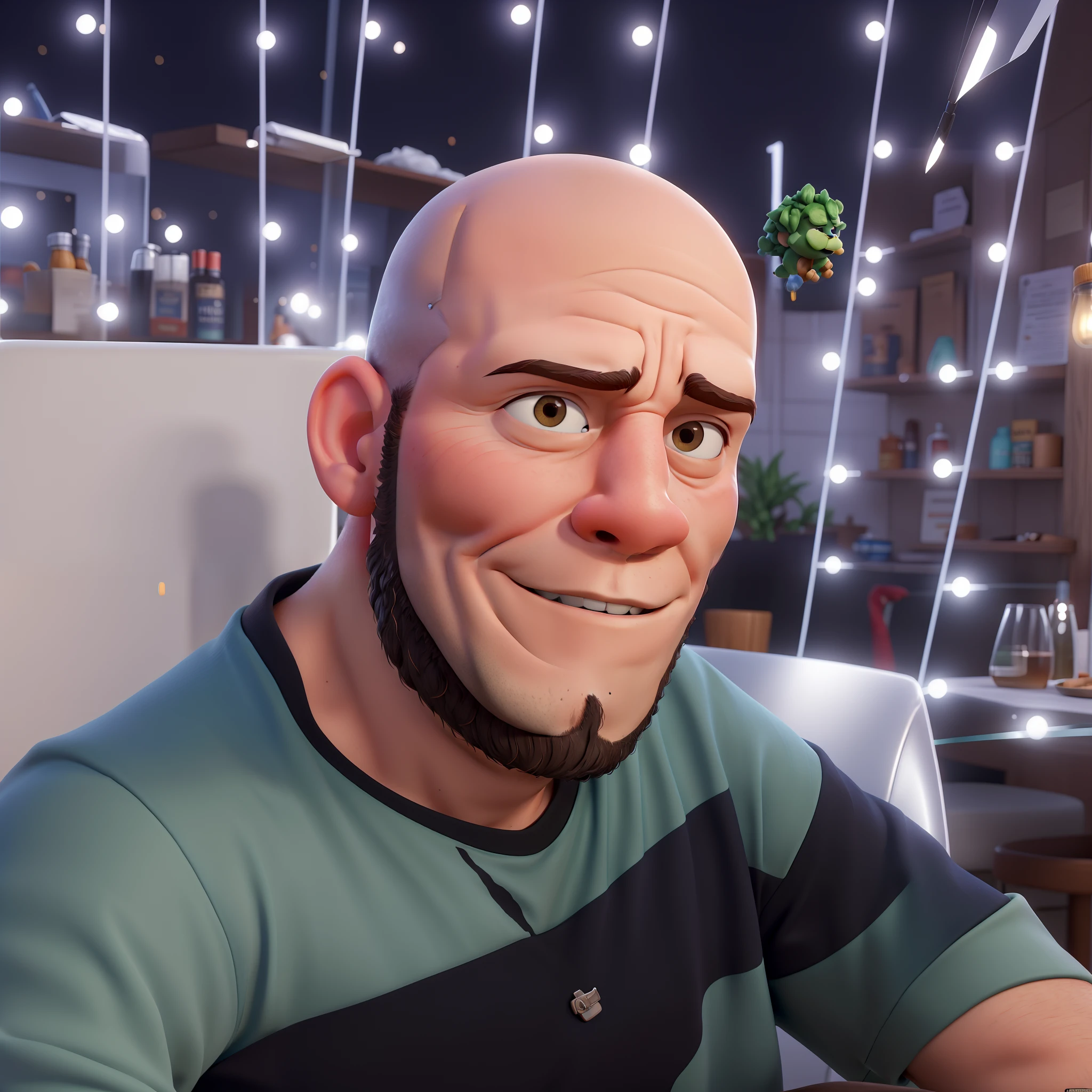 Arafed man sitting in a booth with a glass of wine, Streamer do Twitch / Jogador Ludwig, sem cabelo, completamente careca;, careca com barba curta, foto de perfil 1024px, Fotografia selfie 8k, cerca de 20 yo, sem barba, Anton Fadeev 8 K, foto de perfil headshot, parcialmente careca, balding, Artyom Turskyi