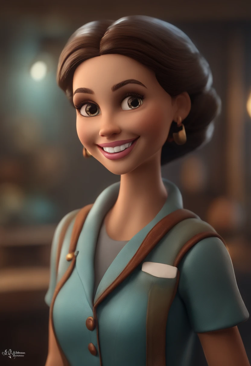personagem desenho 3d loira dentista