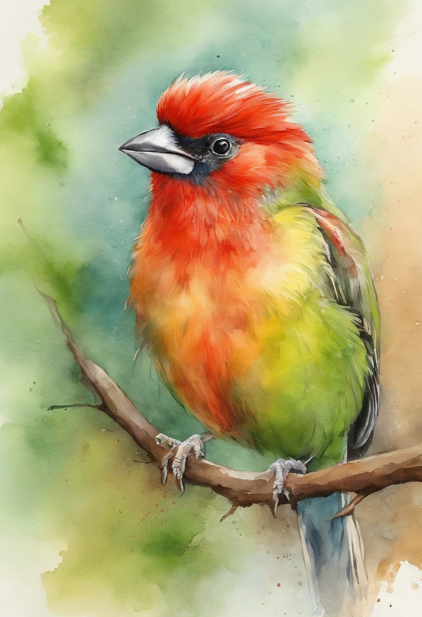 (agapornis:red face:1.1,green body,cute,adorable,bird,small:0.9)
(best quality,highres:1.2),ultra-detailed,(realistic:1.37)
(portraits:1.1),bright colors,soft lighting