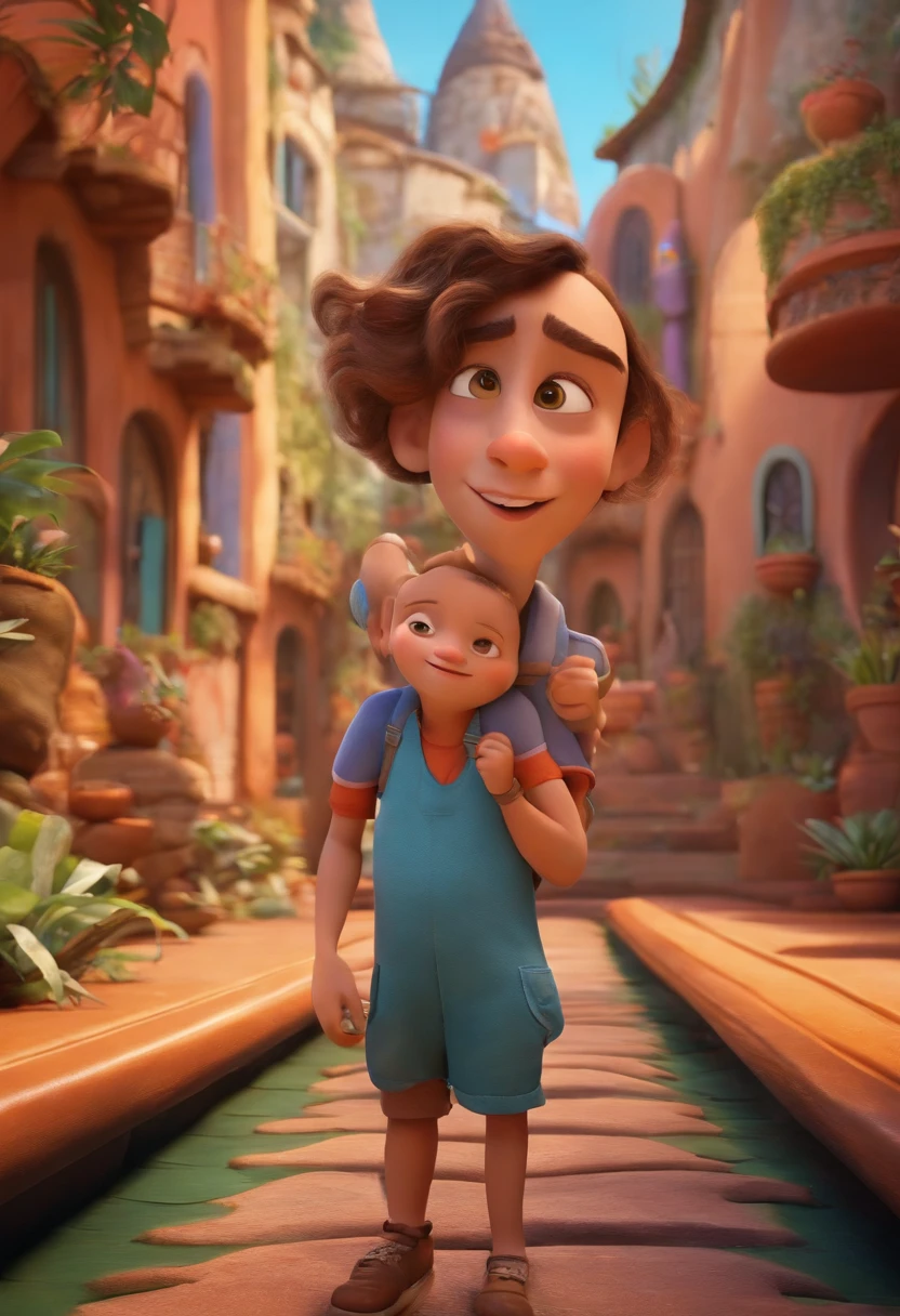 Um arquiteto de sonhos futurista, mas realista, inspired by Pixar animation, de perto. The character takes center stage with captivating facial expressions, oferecendo um toque de irrealidade.