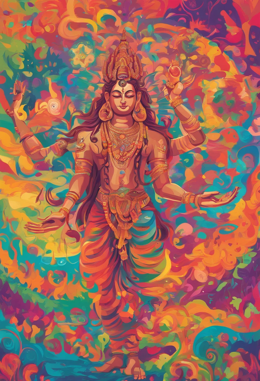 God Shiva dancing in the forest