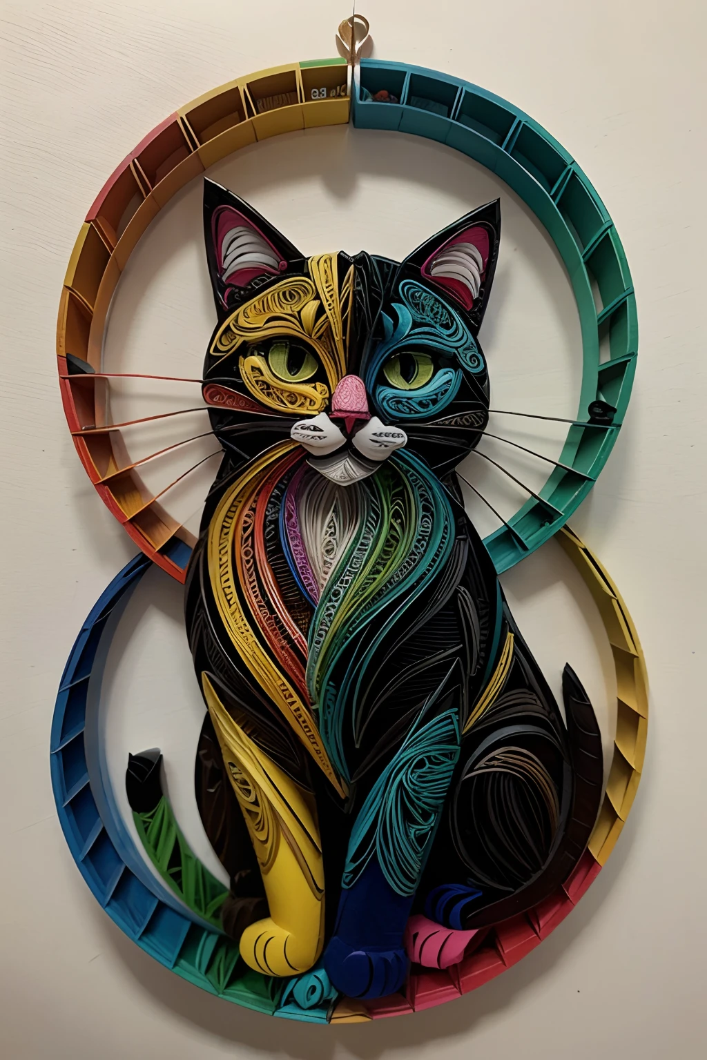 cat,multi dimensional paper quilling, art,
yang08k, beautiful, colorful,
masterpieces, top quality, best quality, official art, beautiful and aesthetic,