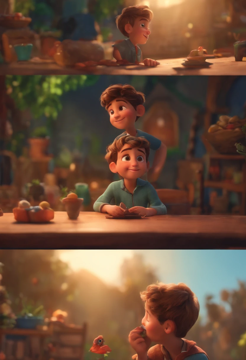 Image of a boy for a story in a YouTube video in Pixar format, He's the little allabester, He's the class leader, He's outgoing, Playful and gets up for a lot of things