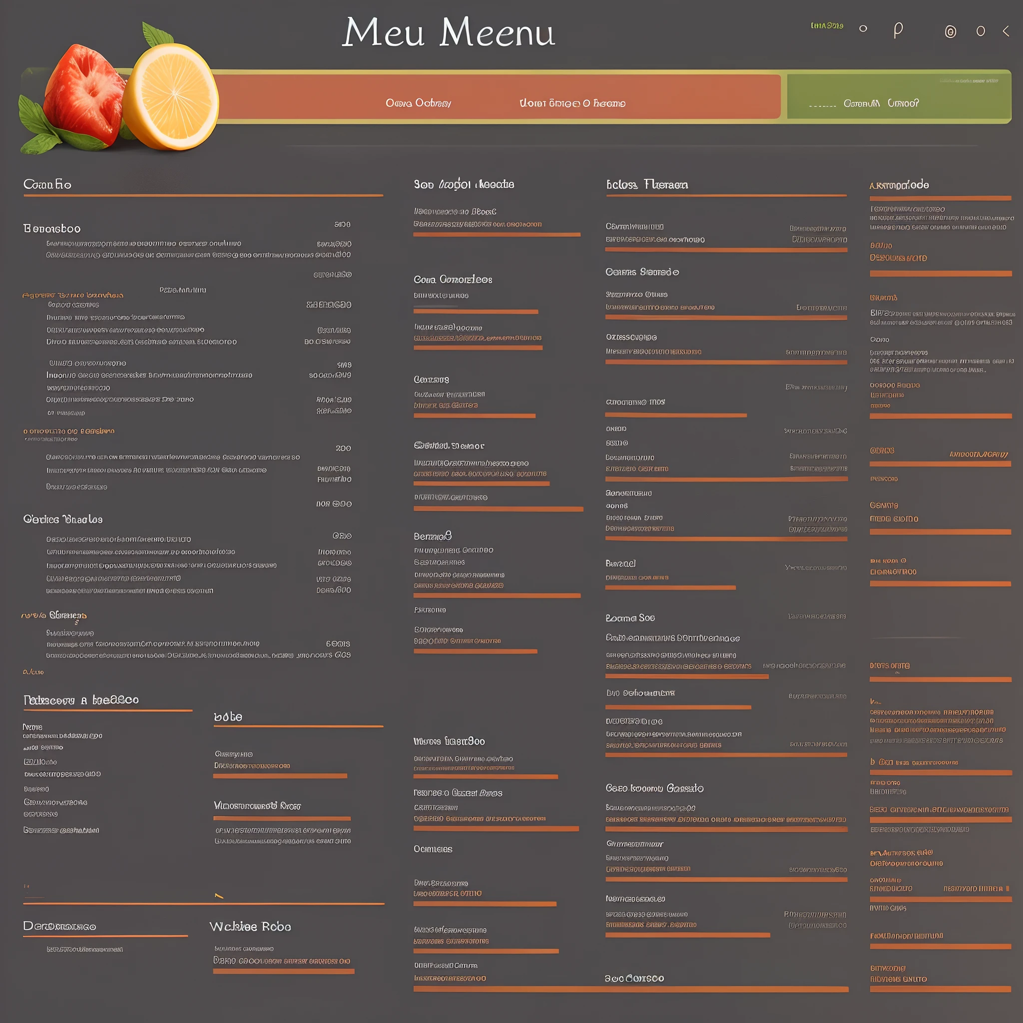 Create a menu template