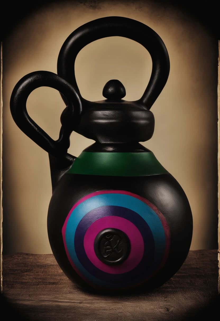 Kettlebell dentro de um hexagono, palavra "MURPH" escrita abaixo, fundo preto.