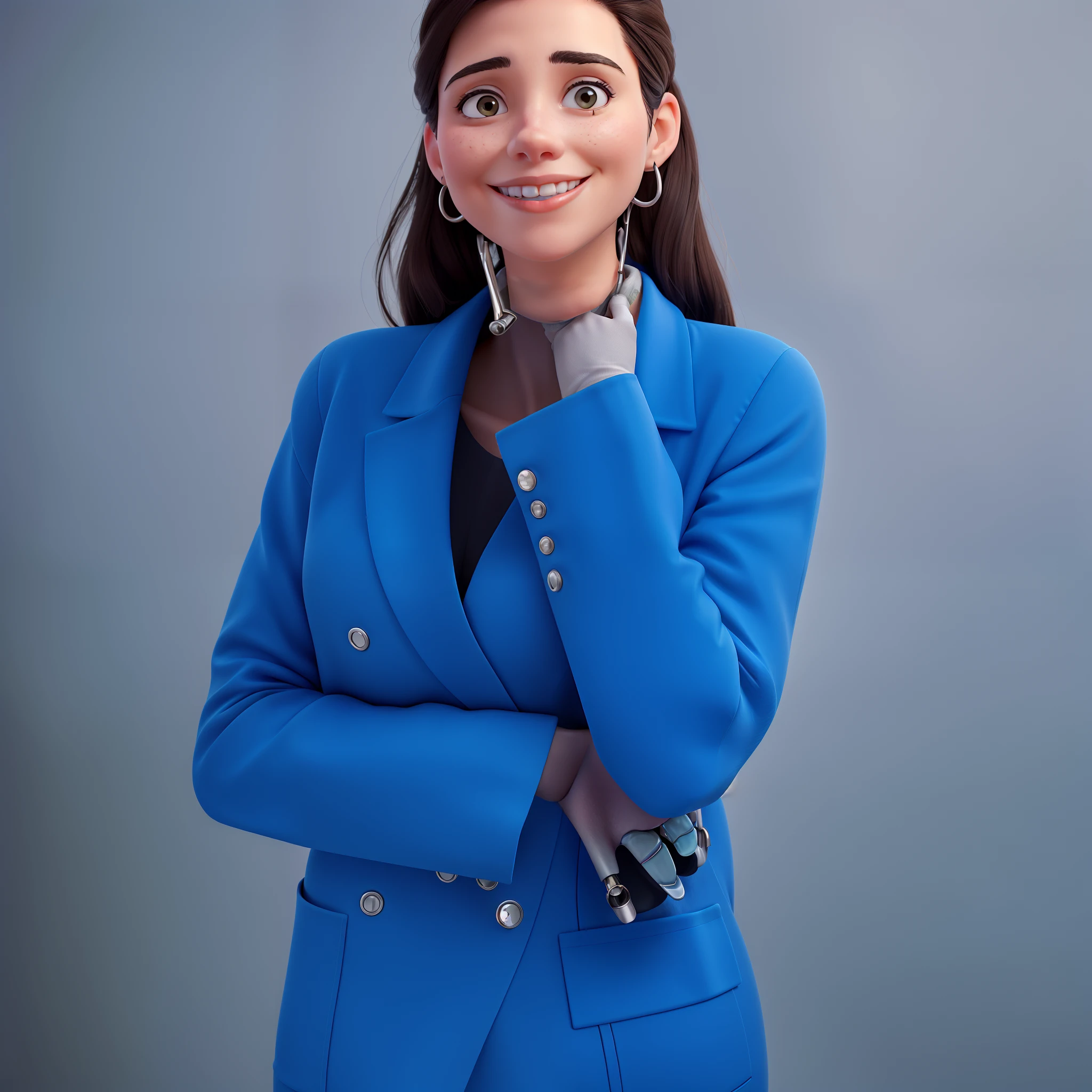 Woman dentist in a futuristic dental office.