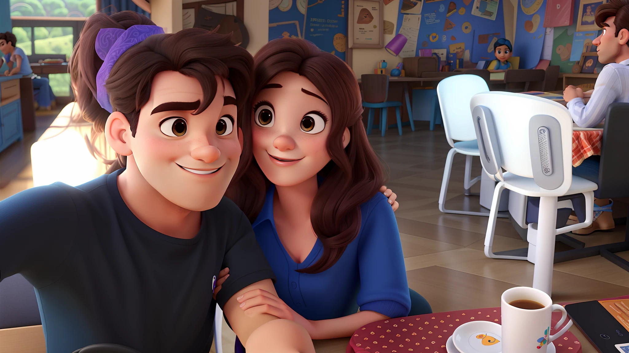 Casal estilo Disney pixar, alta qualidade, melhor qualidade