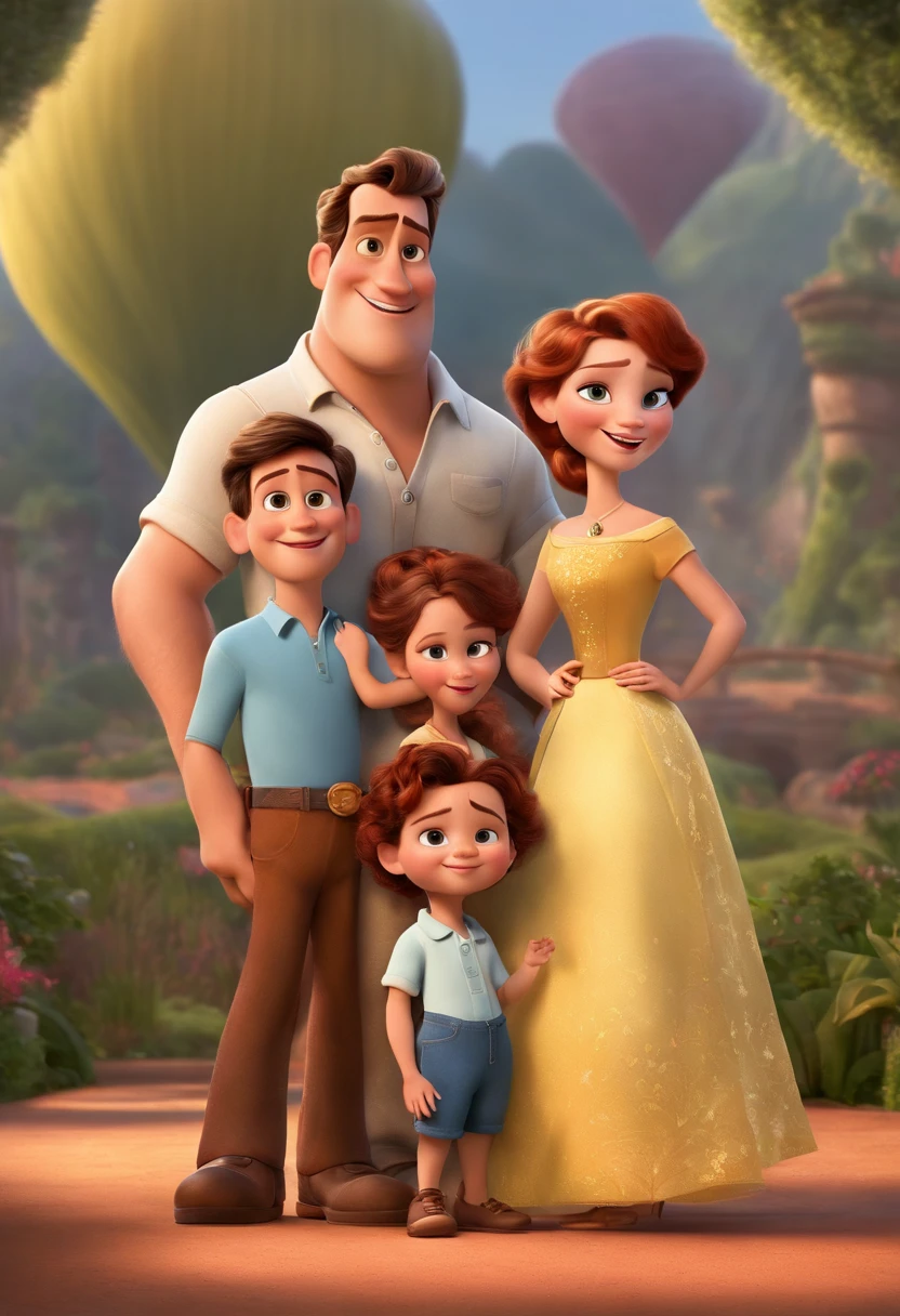a Disney Pixar movie poster showing a white-skinned family.