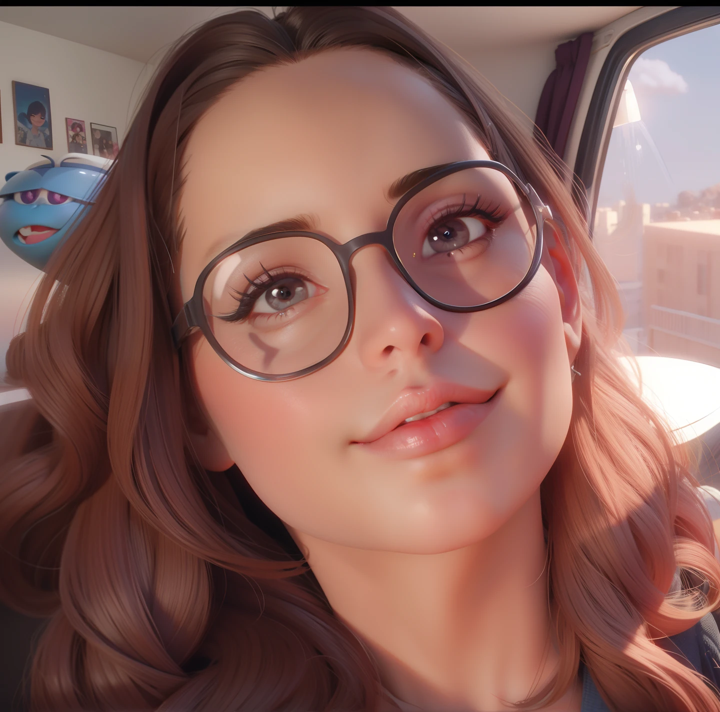Mulher aparentando 46 anos de idade imagine estilo Pixar em alta qualidade