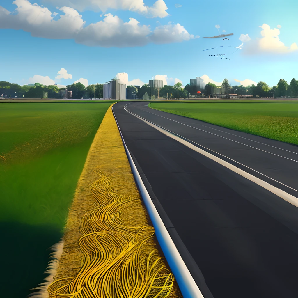 Realistic spaghetti walking on a runway