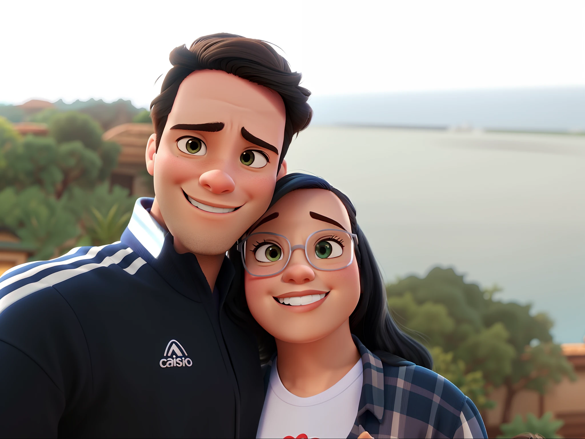 casal no estilo disney pixar, alta qualidade, melhor qualidade