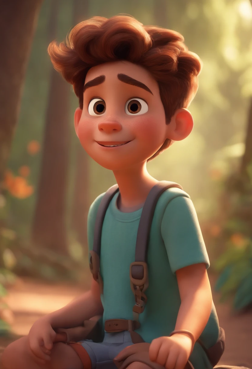 Image of a boy for a story in a YouTube video in Pixar format, He's the  allabester, He's the class leader, He's outgoing, Playful and gets up for a lot of things