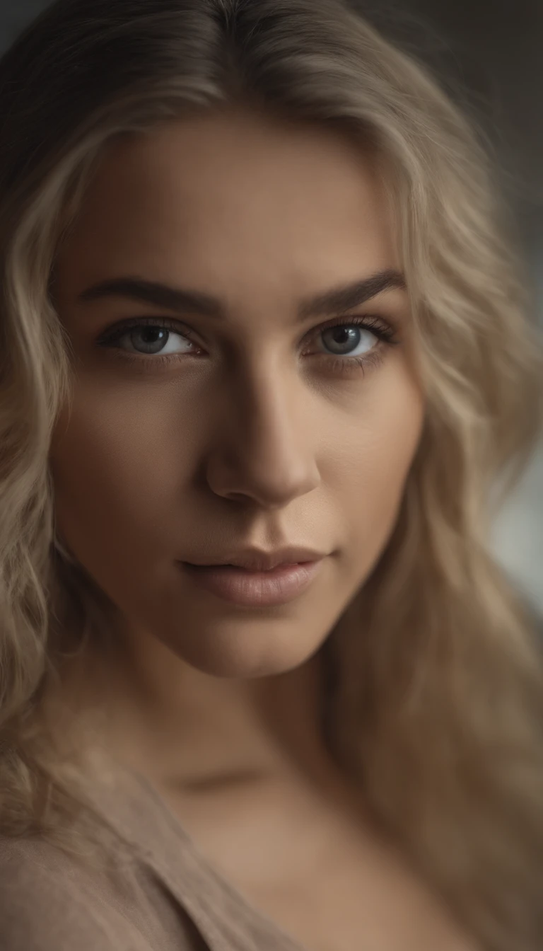 Femme arafed avec débardeur et culotte assortis, longs cheveux blonds, fille sexy aux yeux bleus, Portrait Sophie Mudd, cheveux blonds et grands yeux, Selfie d’une jeune femme, Yeux de chambre, Violet Myers, sans maquillage, maquillage naturel, Regarder directement la caméra, Visage avec Artgram, Maquillage subtil, Superbe photo du corps entier, dans la chambre, clivage