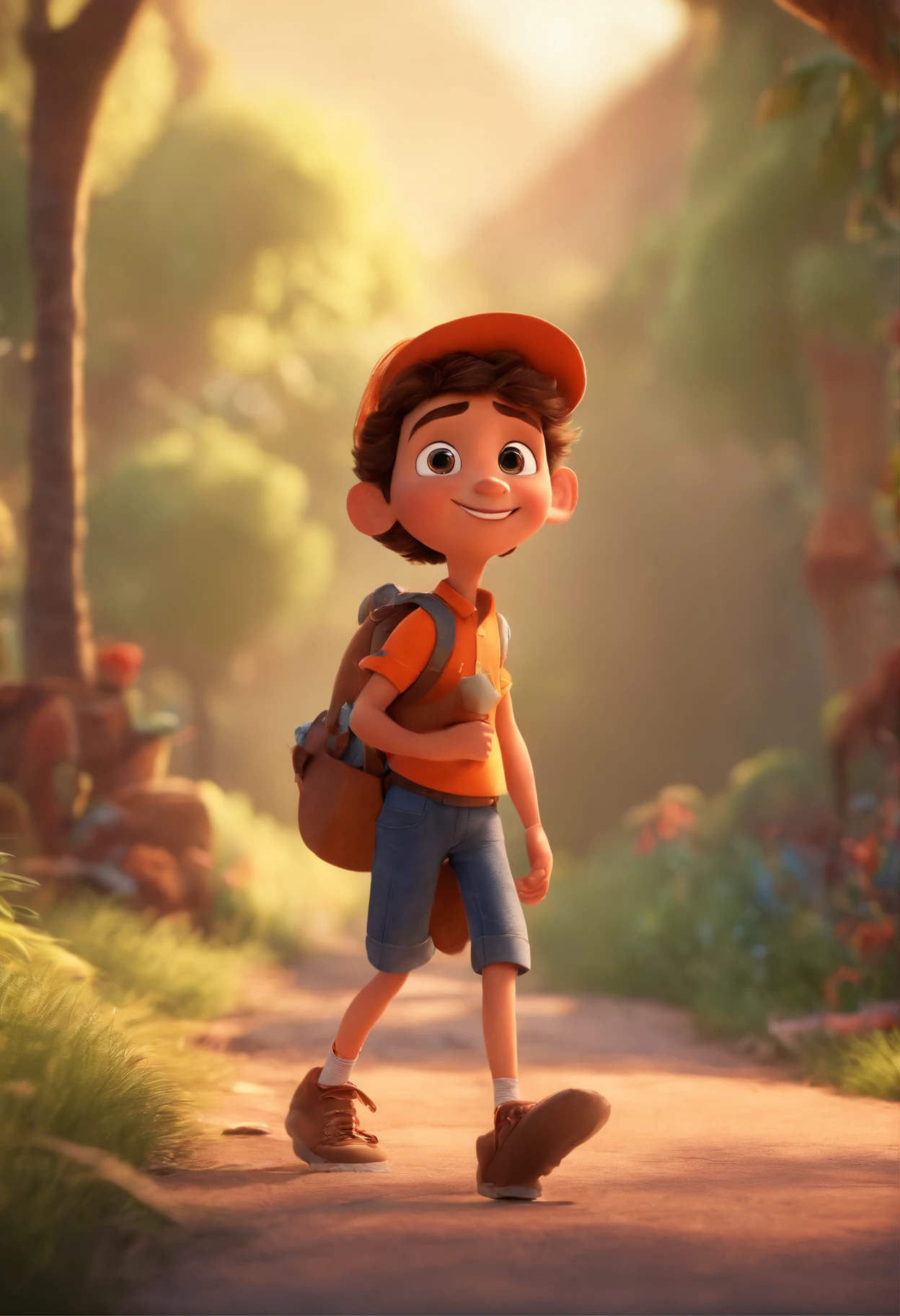 Image of a boy for a story in a YouTube video in Pixar format, He's the little allabester, He's the class leader, He's outgoing, Playful and gets up for a lot of things