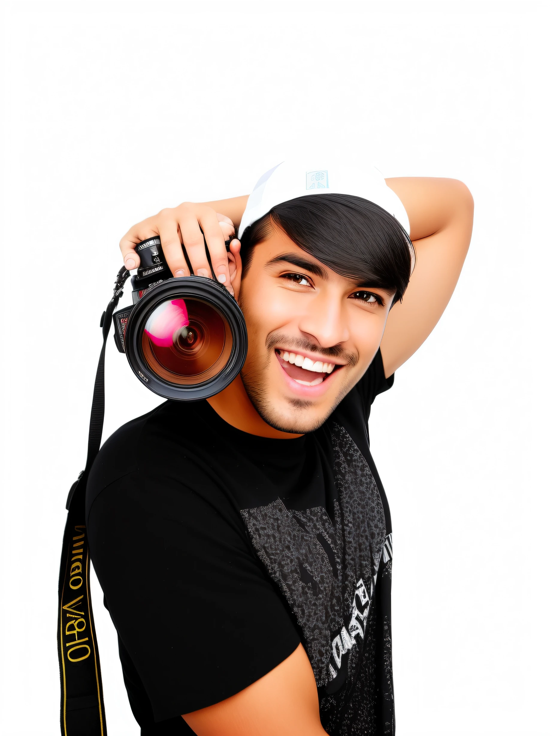 Man holding a camera and smiling while holding a camera, enquanto sorri para uma fotografia, professional photographie, fotografia headshot, Fotografia Paparazzi, Foto Profissional, modeling photography, Fotografado profissional, fotografia de perfil, fotografia profissional, Fotografia Profissional, shot with a professional camera, Foto Profissional-N 3, Looking at camera!!!, fotografia de paparazzi