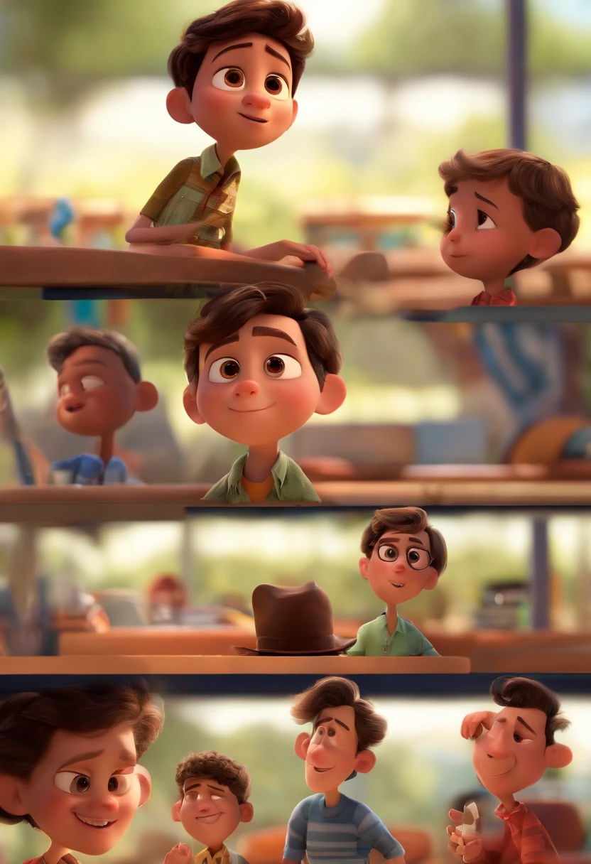 The prompt for generating a high-quality image in Stable Diffusion format is as follows:

A boy with detailed features and expressive eyes, a mischievous smile, and a friendly demeanor, in the style of Pixar animation. He is the protagonist of a YouTube video story. The image should have a lively and playful atmosphere, capturing the boy's outgoing nature. The boy is known as the little allabester and is loved by his classmates. His leadership qualities make him stand out in the classroom. The image should showcase the boy engaging in various activities. The background could include a school or a park, providing a suitable setting for his adventures. The image should have the best quality, with high resolution and ultra-detailed rendering. The colors should be vivid and vibrant, emphasizing the Pixar style. The lighting should be bright and natural, creating a cheerful and energetic mood.