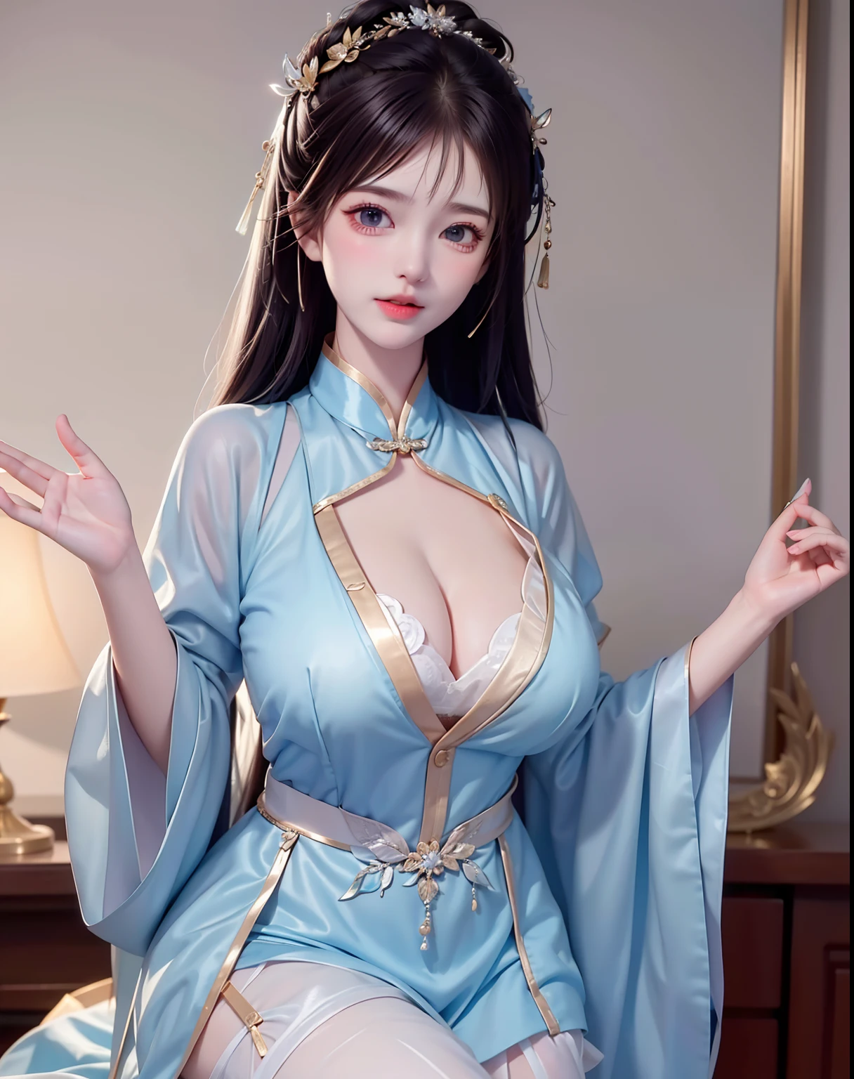 a student girl 8 ald old cute, Wet-breasted lolita , All pictures, ,she being marturbate, (huge boobs,cleavage),, white pink, blue ,best qualtiy,tmasterpiece,超高分辨率,(真实感:1.4),RAW photogr,(True skin texture:1.3),(filmgrain:1.3),(Selfie angle),1个Giant Breast Girl,Beautiful eye and face details,tmasterpiece,Best quality at best,exposing thighs,Big chest and big tit ,The chest is more exposed,detailed hair,above looking down,short dress and waist tie,Super big eyes,Detailed face,shiny pupils, randome color, , , thin silk shirt, sort dress lace petticoat