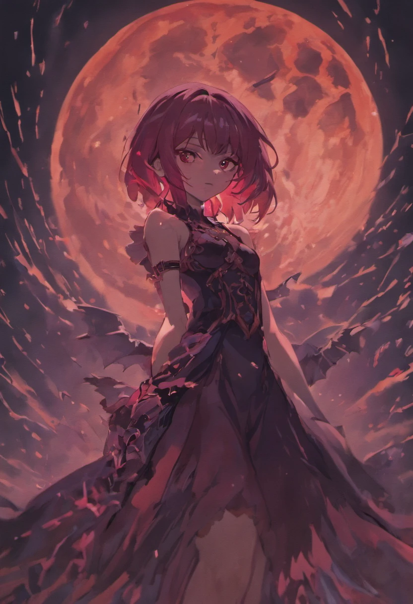 Halloween:1.5,Black Wolf,Under the red moonlight,Big Red Moon,White hair:1.3,(masterpiece、top-quality、top-quality、Beautifully Aesthetic:1.2)、(((Dark Halloween Mon Beauty)))、Cool pose、ighly detailed、colourfull、highestdetailed, Anatomically correct, nffsw, high details, Textured skin, 8K,perfect hand,perfect arms,Bloody tears