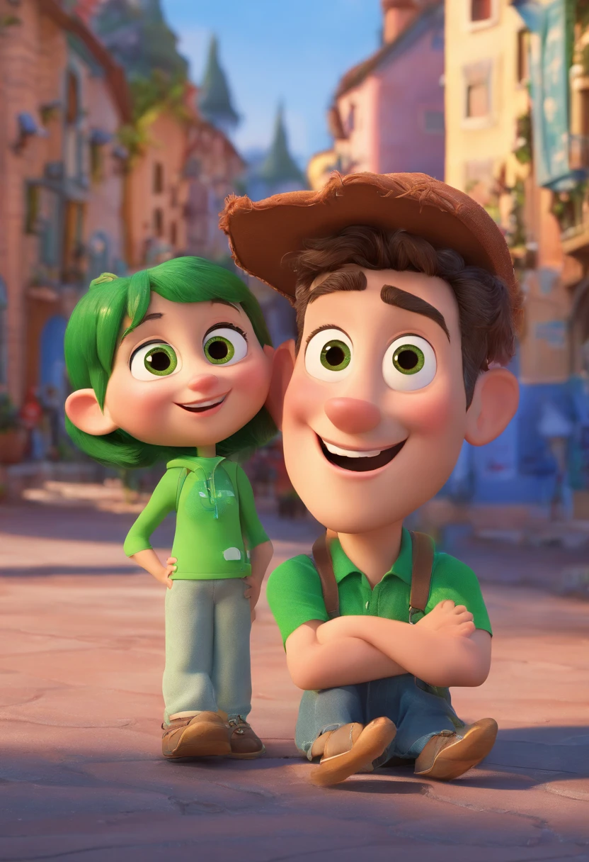 Estilo Pixar: de olhos azuis e meninahos verdes,3D Poster,Disney